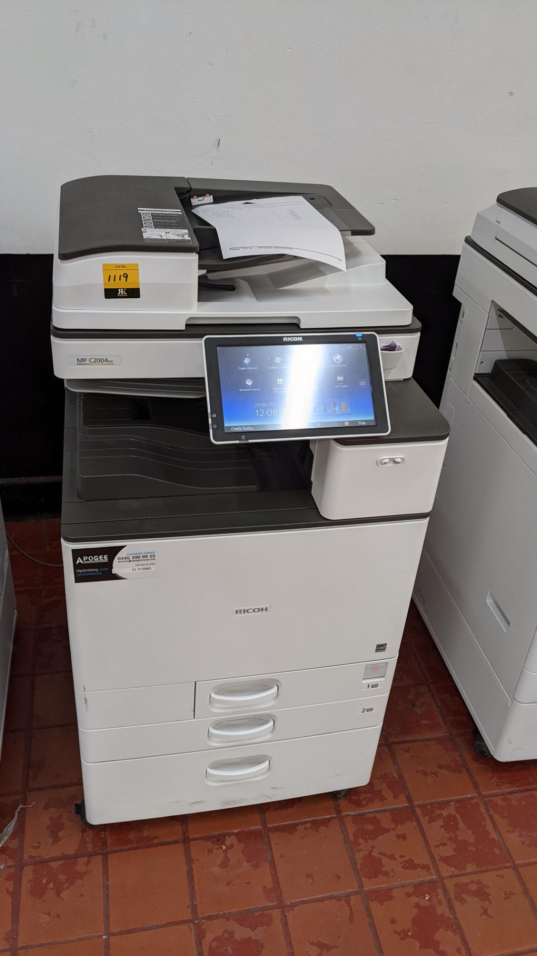 Ricoh MP C2004ex floorstanding colour laser multifunction printer/photocopier. - Image 3 of 20