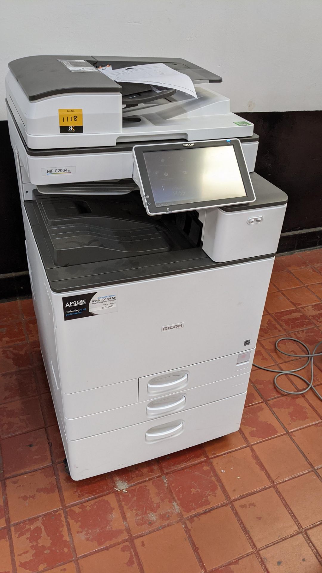 Ricoh MP C2004ex floorstanding colour laser multifunction printer/photocopier. - Image 3 of 23
