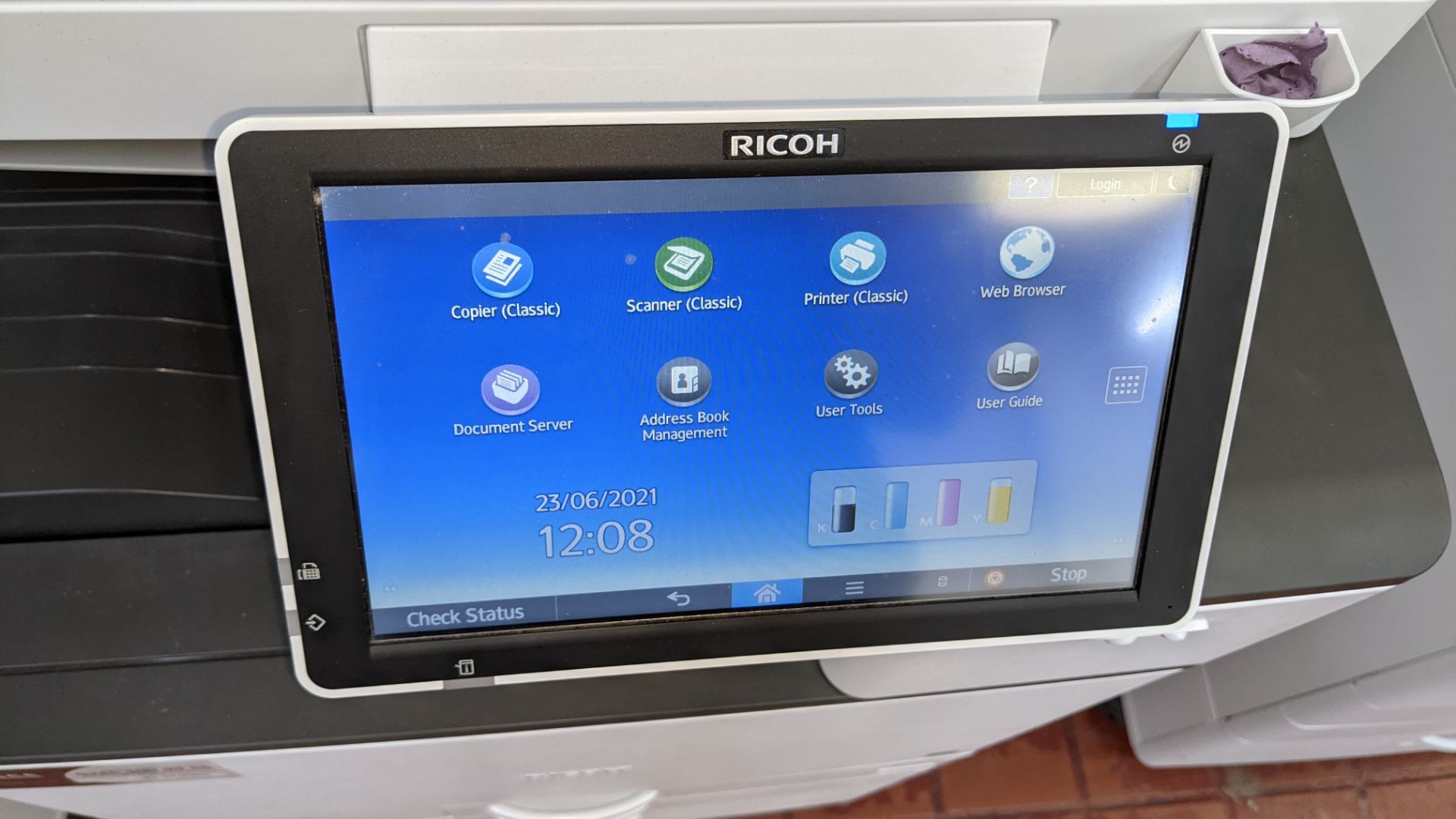 Ricoh MP C2004ex floorstanding colour laser multifunction printer/photocopier. - Image 7 of 20