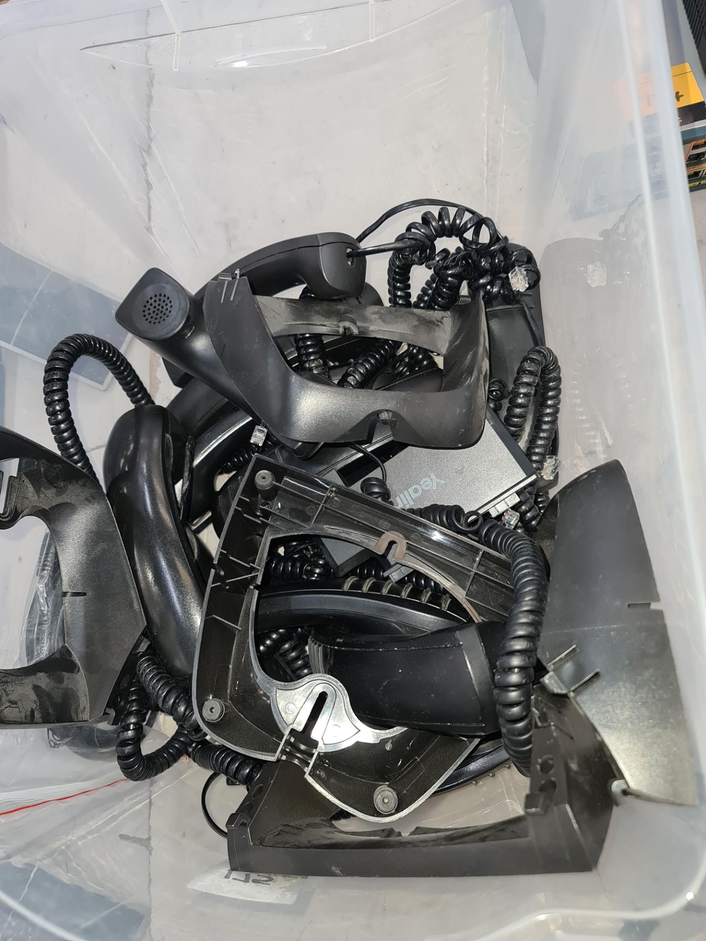 Quantity of telephone hand/earpieces & telephone desk stands - the contents of a crate - crate exclu - Image 3 of 3