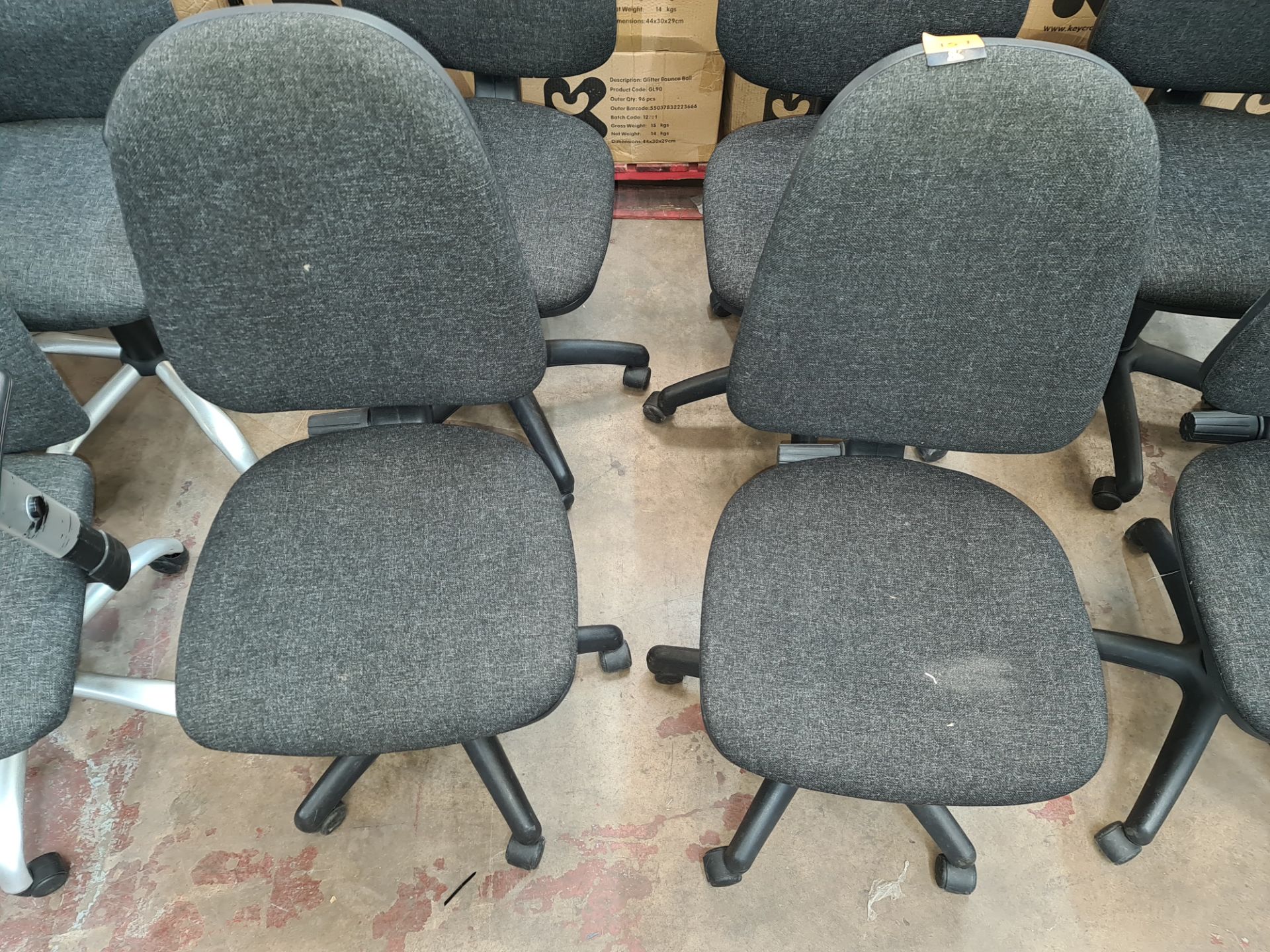 4 off dark grey/charcoal operators' chairs - Image 2 of 4