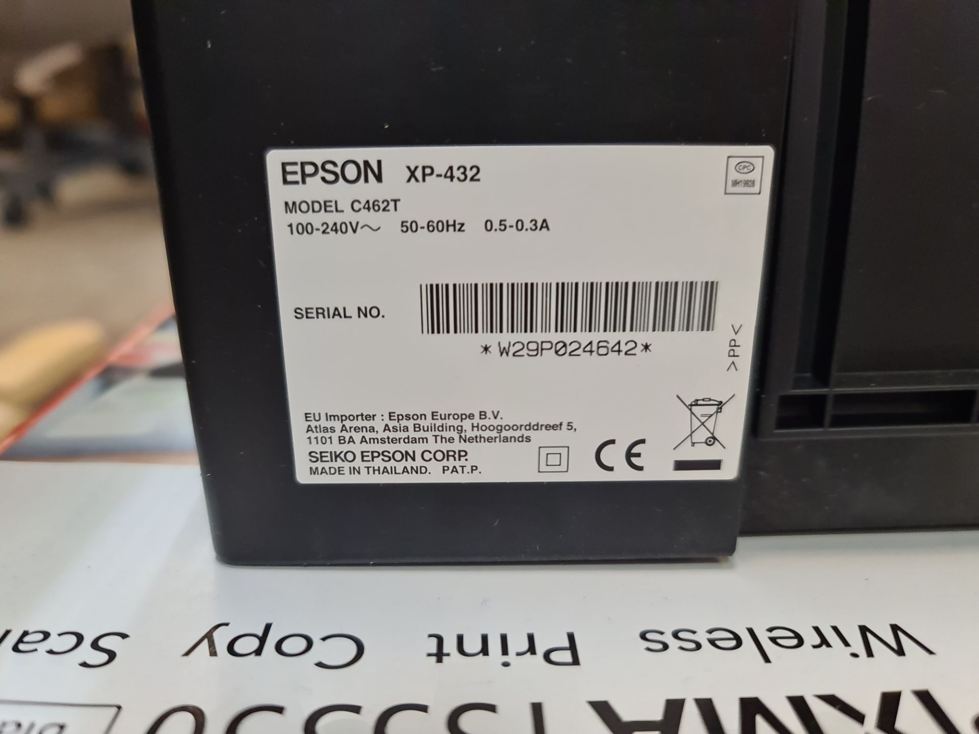 Epson multifunction printer model XP-432 plus spare cartridge for use with same NB. The box included - Image 4 of 6