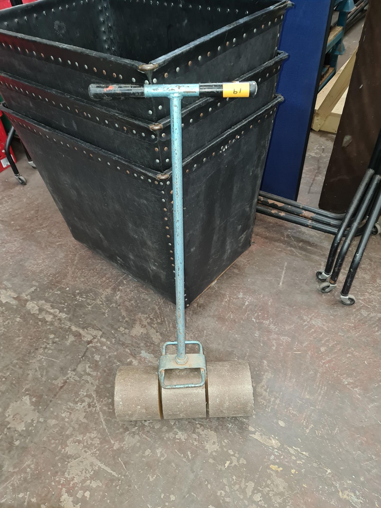 Heavy-duty floor roller for use with the laying of vinyl flooring & similar