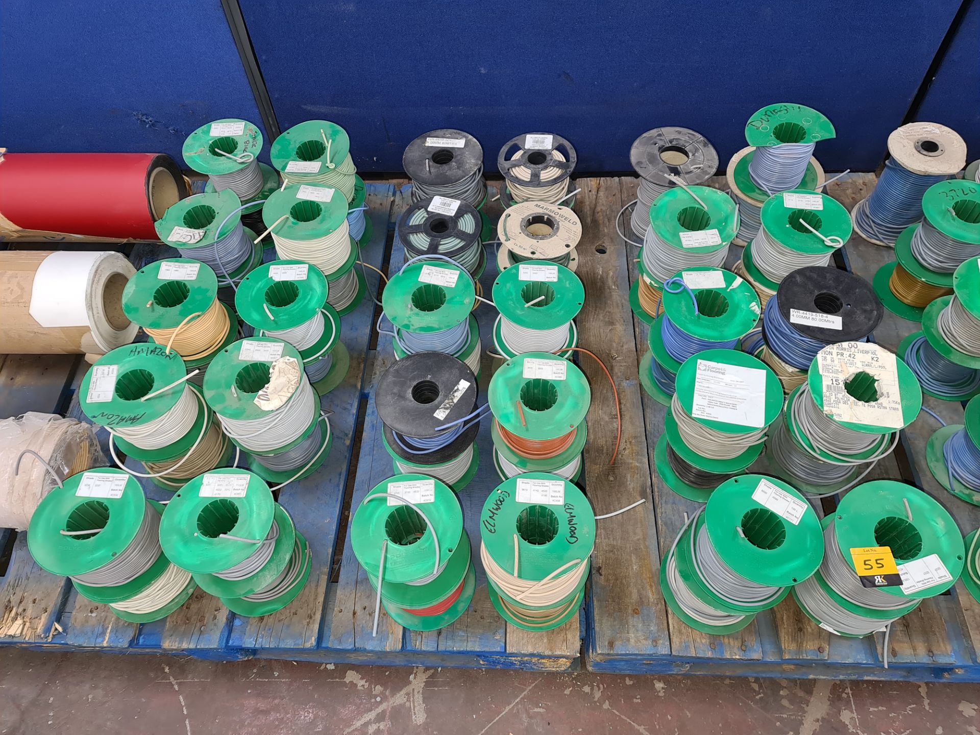 Approx. 60 assorted reels of Polyflor Ejecta weld rod & similar