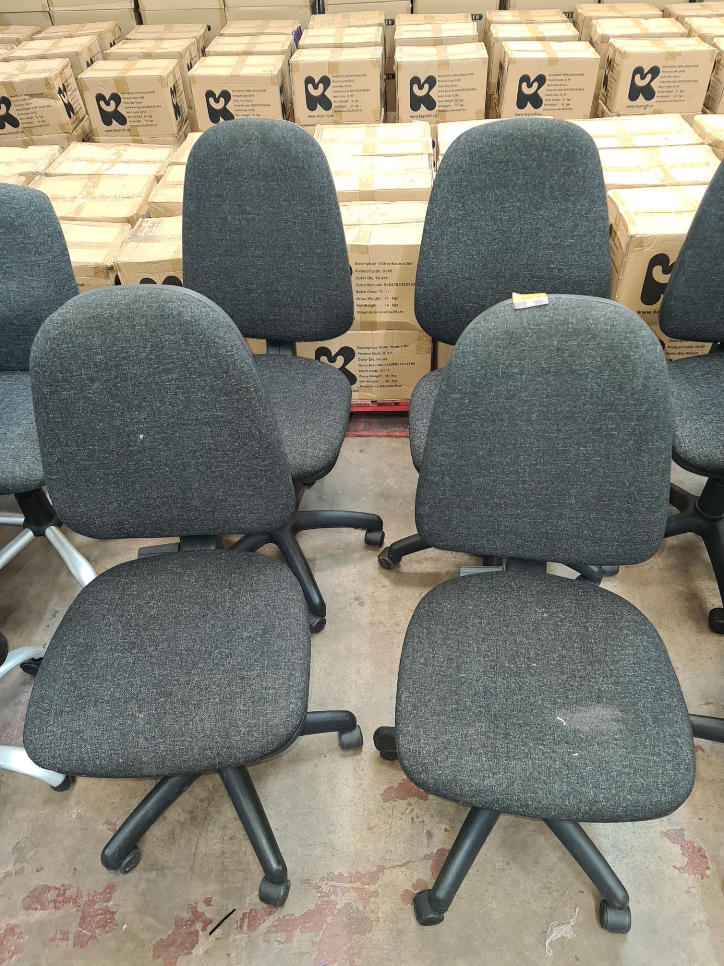 4 off dark grey/charcoal operators' chairs