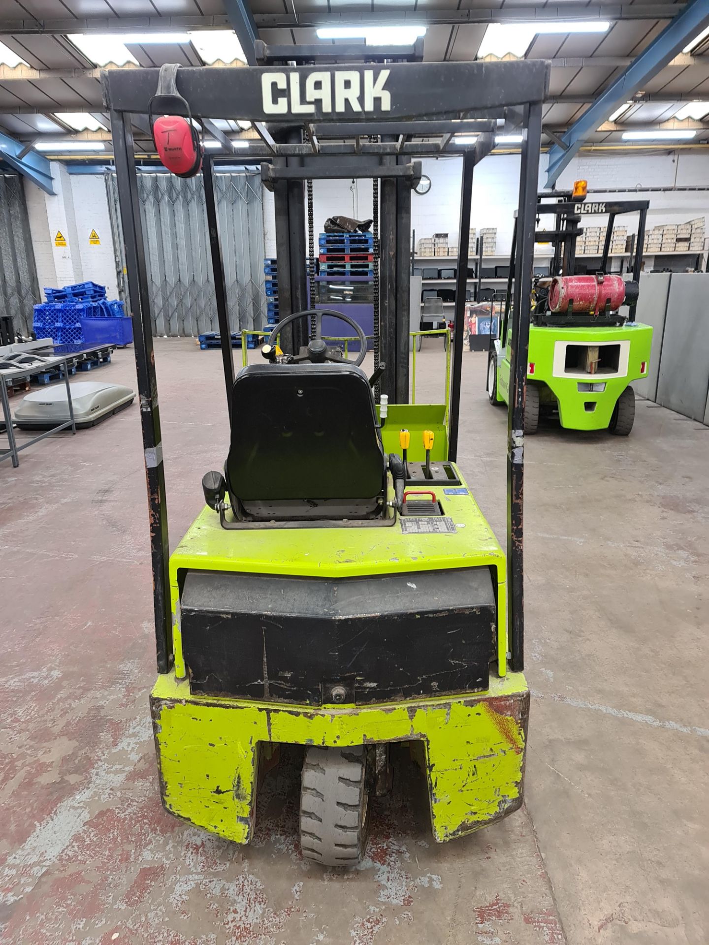 Clark 3-wheeler electric forklift truck, model TM15, 1,450kg capacity. Includes charger. This lot is - Image 3 of 24