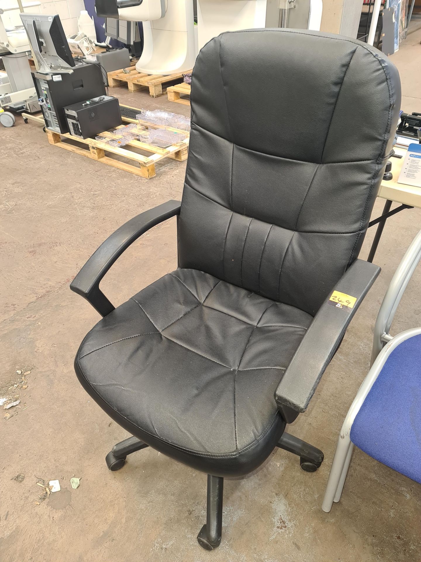 Black leather look exec chair