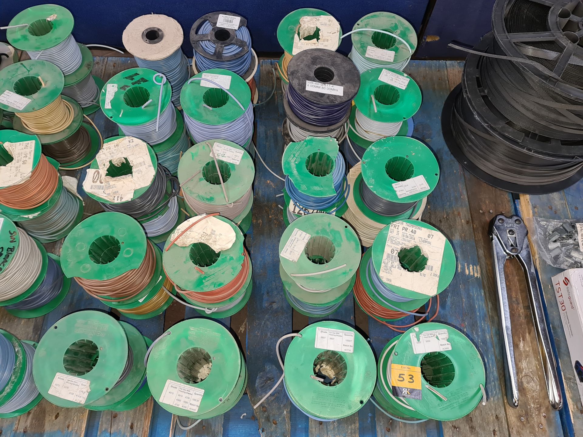 Approx. 40 assorted reels of Polyflor Ejecta weld rod & similar