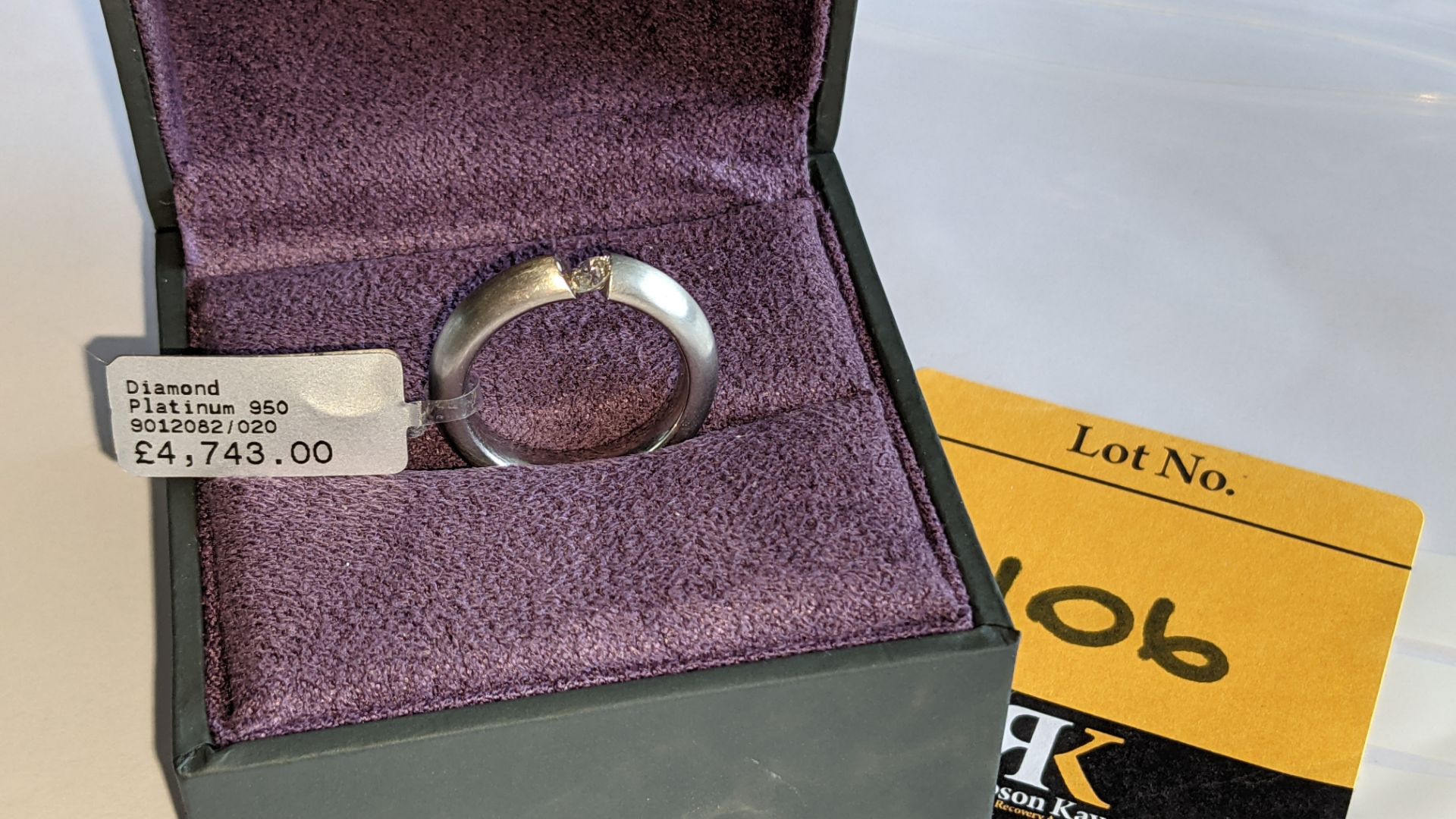 Platinum 950 & diamond ring with 0.20ct tension mounted stone RRP £4,743