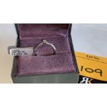 Platinum 950 & diamond 2mm wide ring with 0.10ct central diamond. RRP £1,263