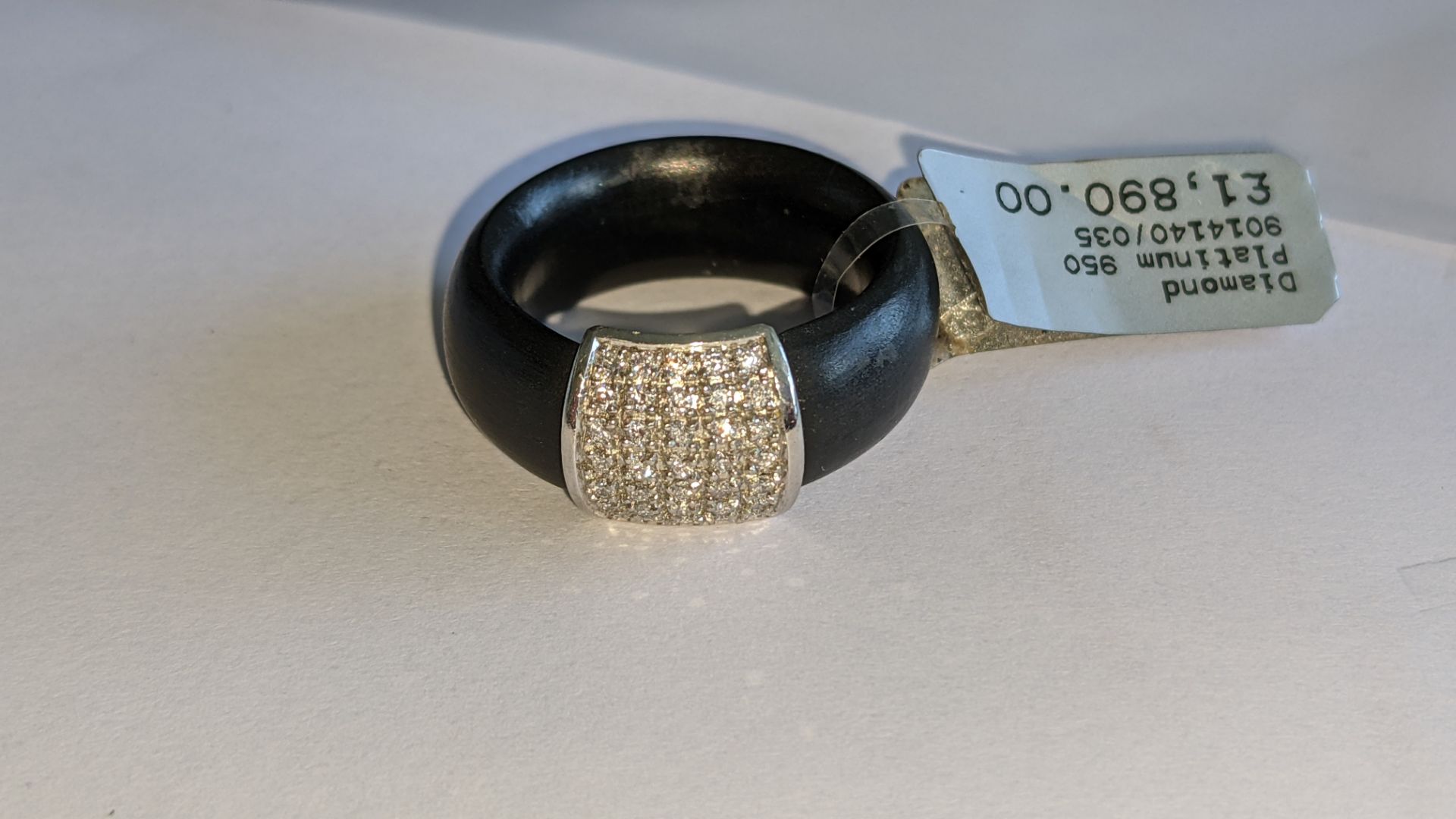 Black rubber, platinum 950 & diamond ring with 0.35ct of diamonds. RRP £1,890 - Image 8 of 21