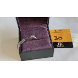 Modern platinum 950 & diamond ring with 0.42ct centrally mounted stone. RRP £4,677