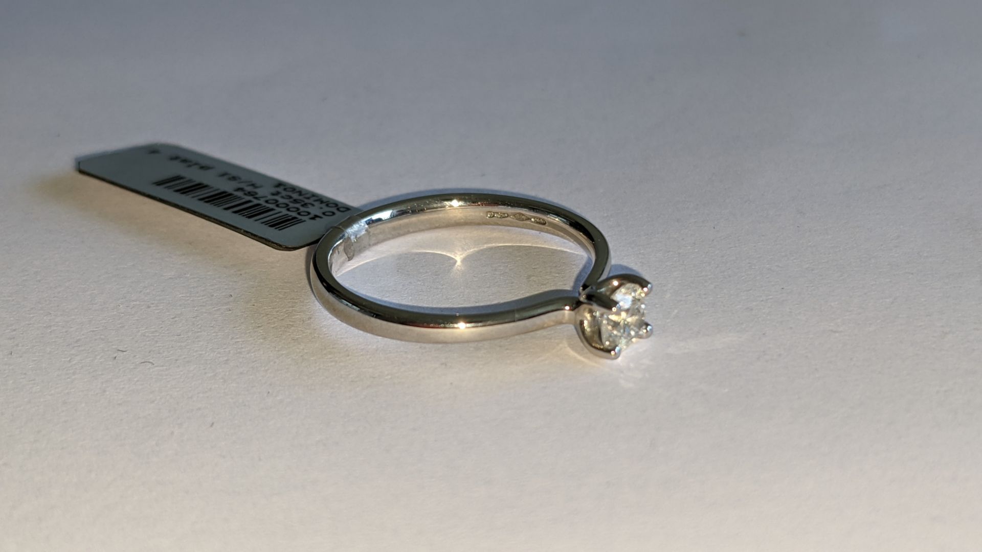 Single stone diamond & platinum 950 ring with 0.35ct H/Si diamond, RRP £1,507 - Image 23 of 29