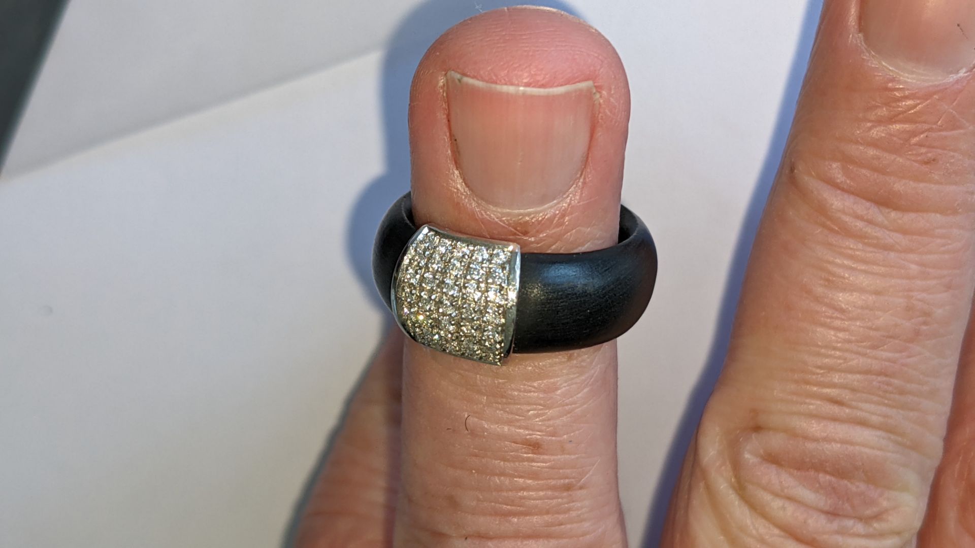 Black rubber, platinum 950 & diamond ring with 0.35ct of diamonds. RRP £1,890 - Image 20 of 21