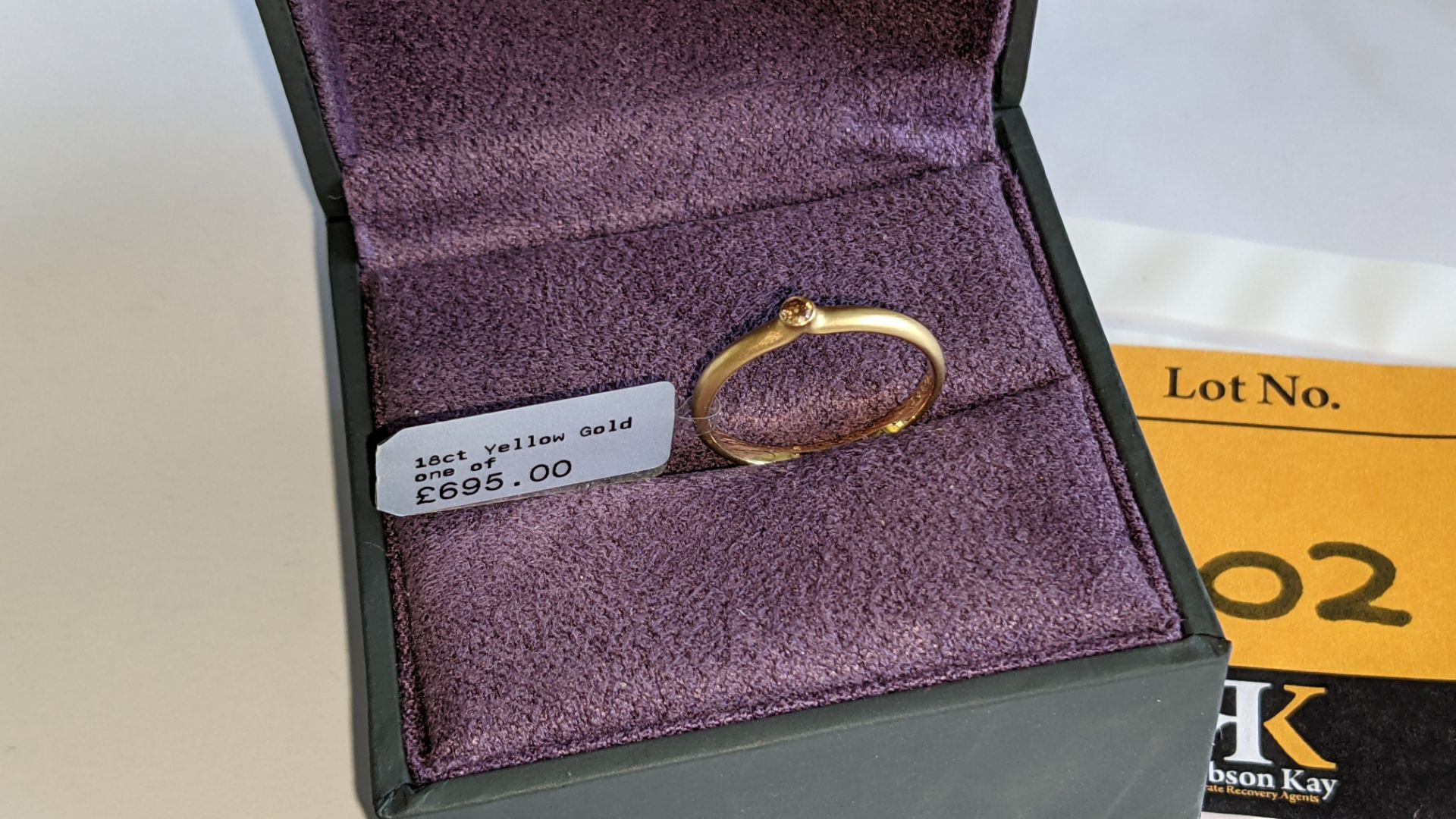18ct yellow gold & champagne diamond ring RRP £695 - Image 14 of 14