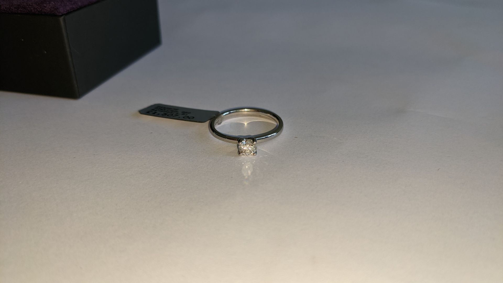 Single stone diamond & platinum 950 ring with 0.35ct H/Si diamond, RRP £1,507 - Image 11 of 29