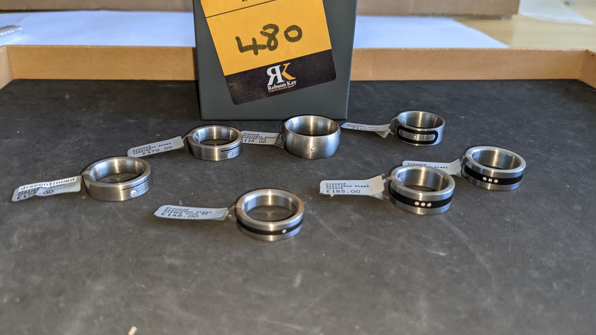 7 off assorted stainless steel & diamond rings. RRPs from £110 - £185. Total RRP £1,089 - Image 3 of 12