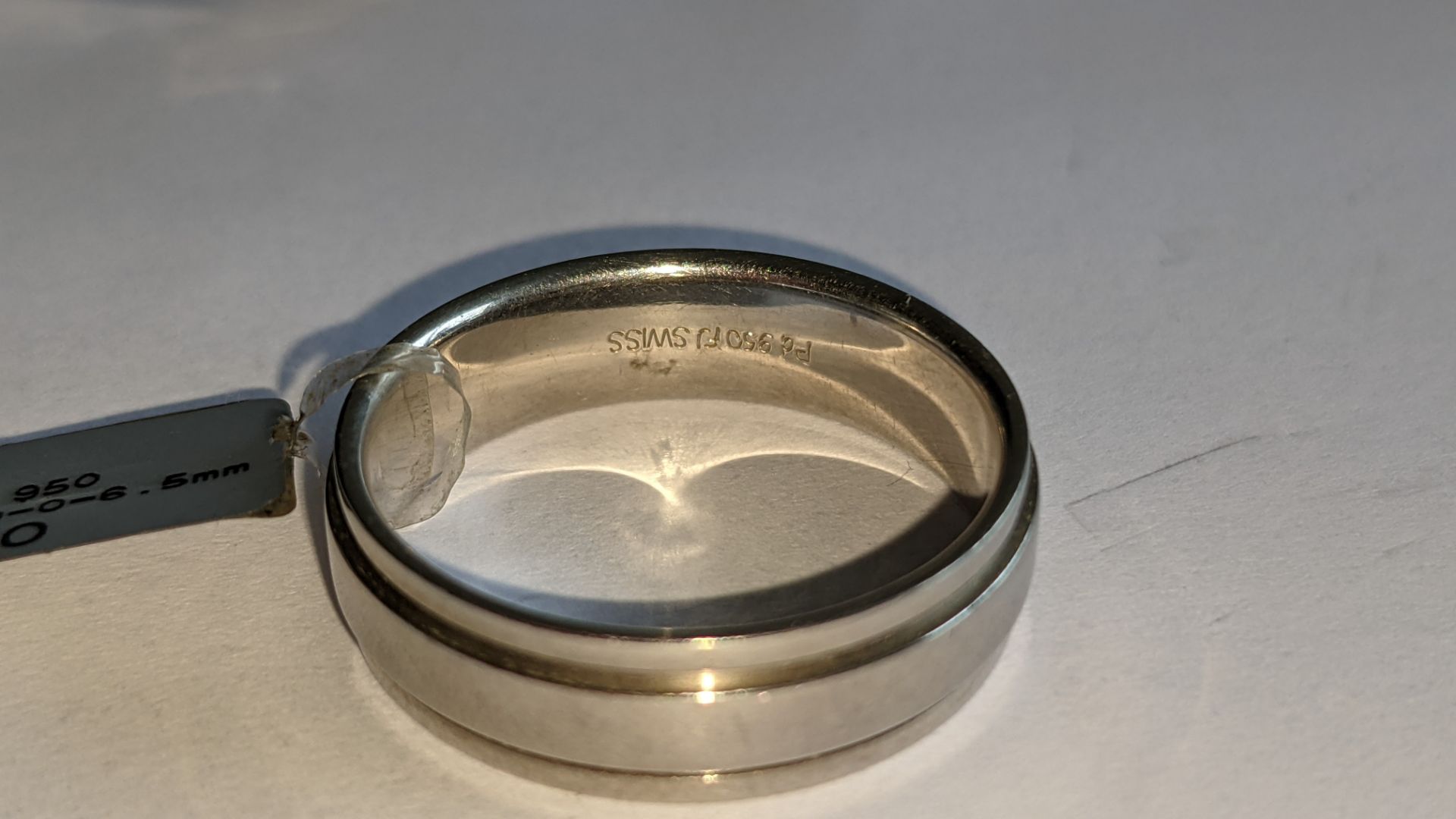 Palladium 950 6.5mm ridged wedding band. RRP £800 - Image 7 of 15