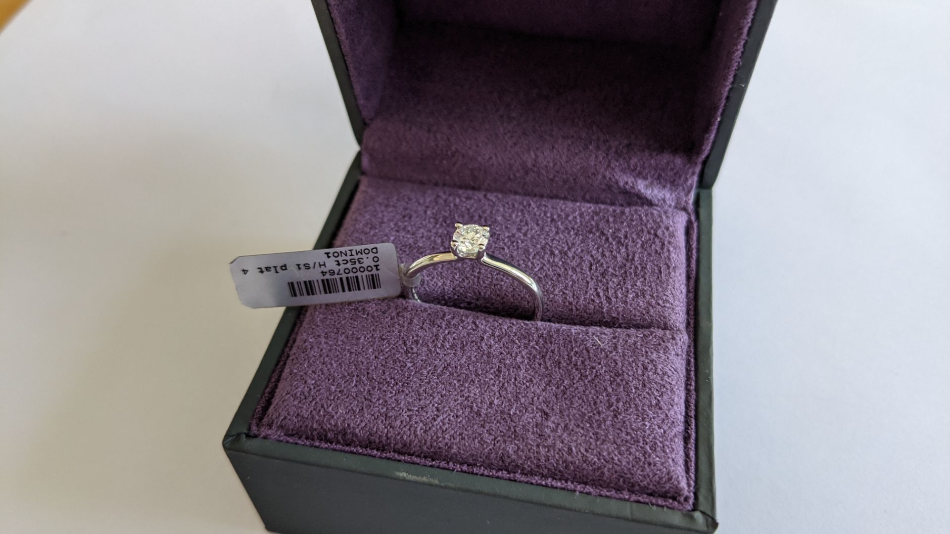 Single stone diamond & platinum 950 ring with 0.35ct H/Si diamond, RRP £1,507 - Image 7 of 29