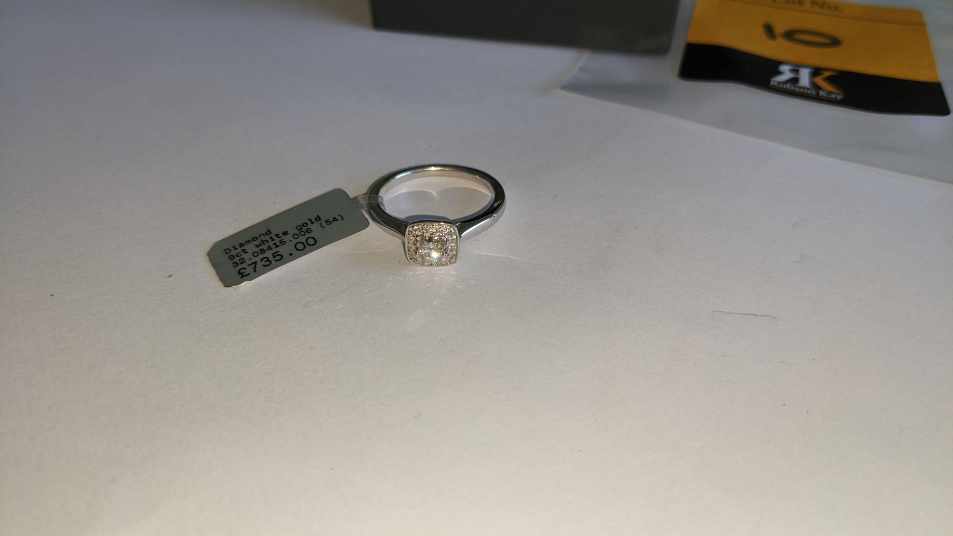 9ct white gold & diamond square cluster ring with 0.27ct of diamonds. RRP £735 - Image 10 of 24