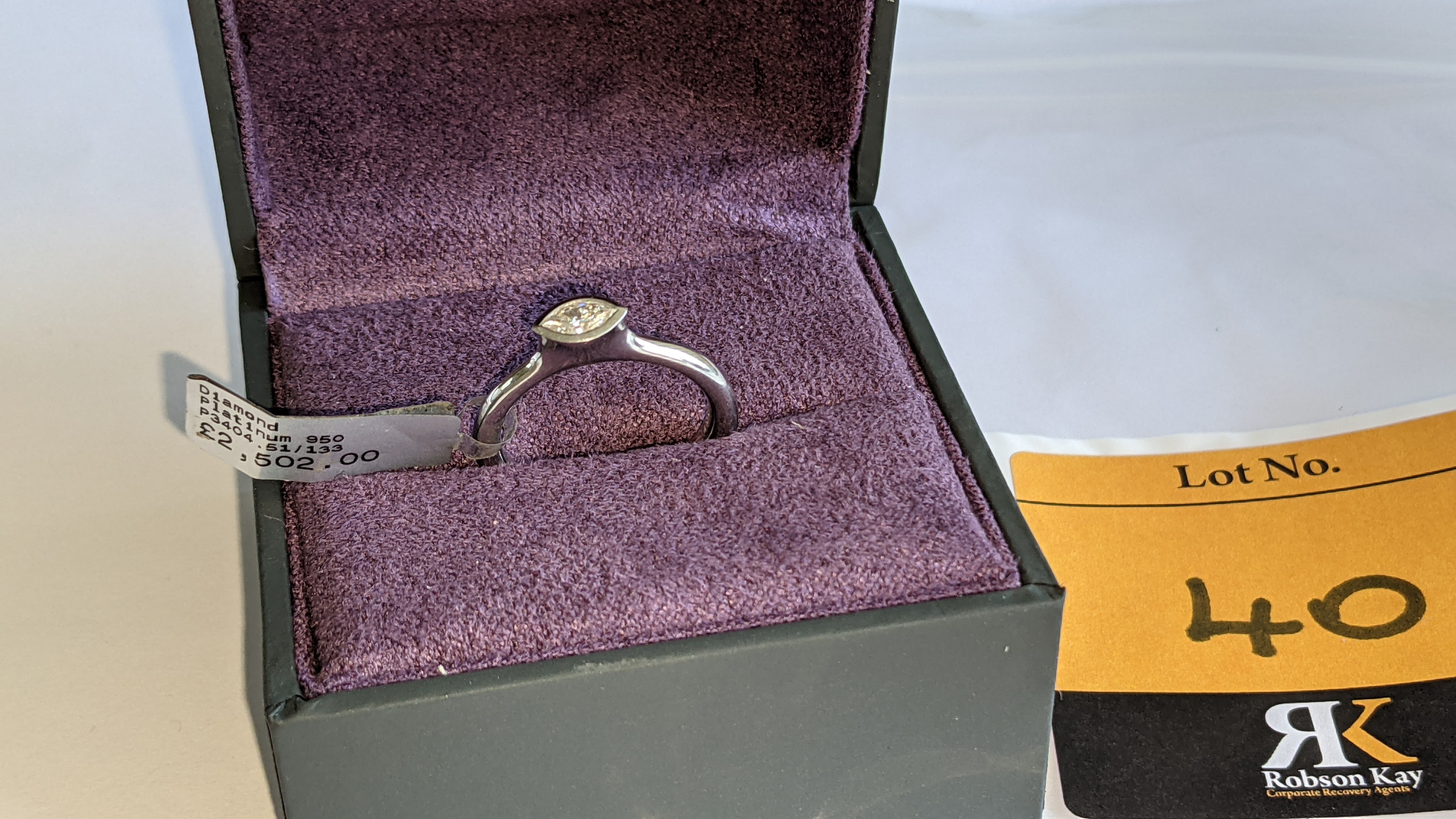 Platinum 950 & diamond ring with 0.22ct of G/VS diamond. RRP £2,502