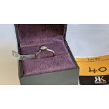 Platinum 950 & diamond ring with 0.22ct of G/VS diamond. RRP £2,502