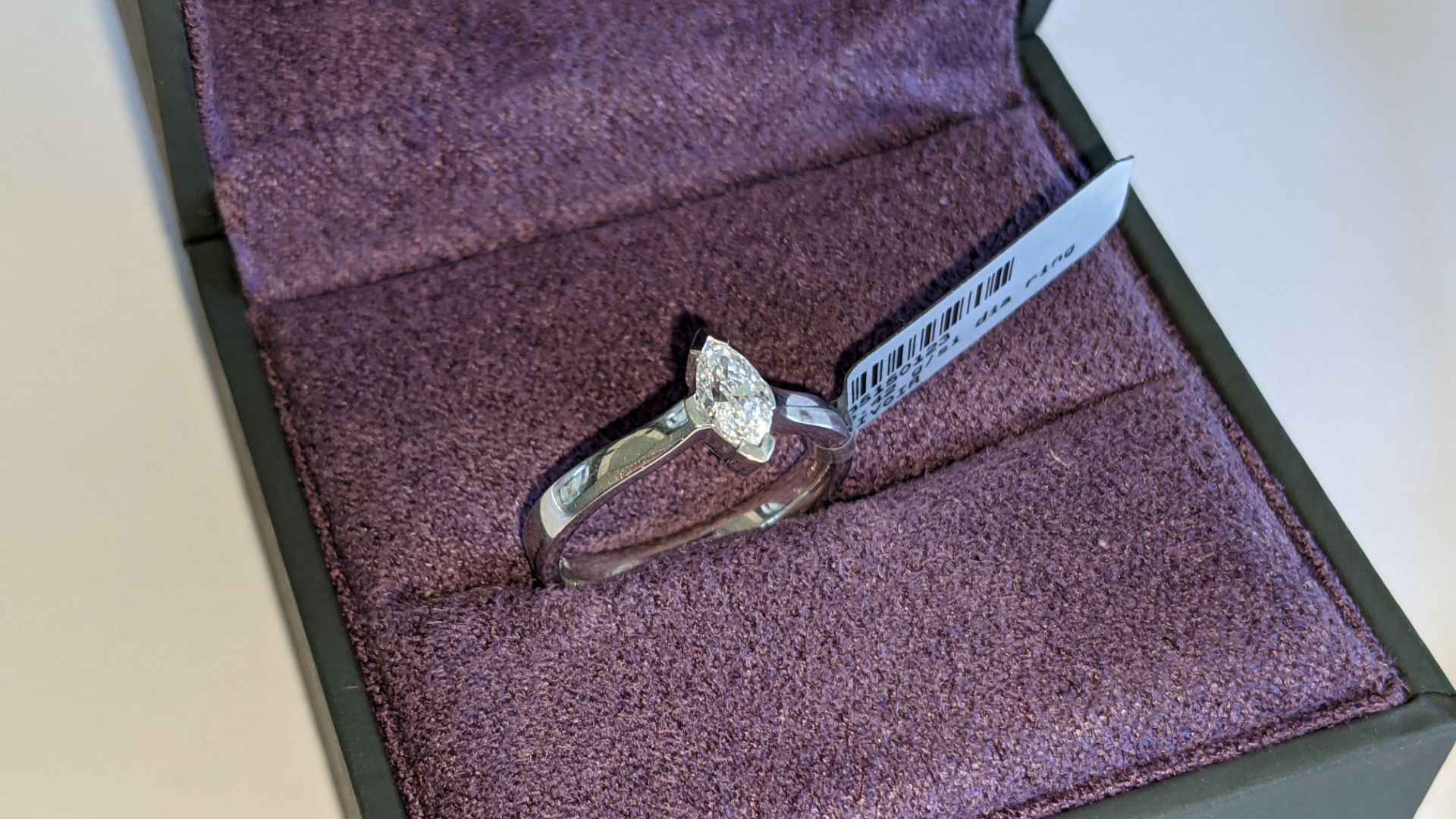 18ct white gold & diamond ring with 0.42ct diamond. RRP £2,875 - Image 3 of 14