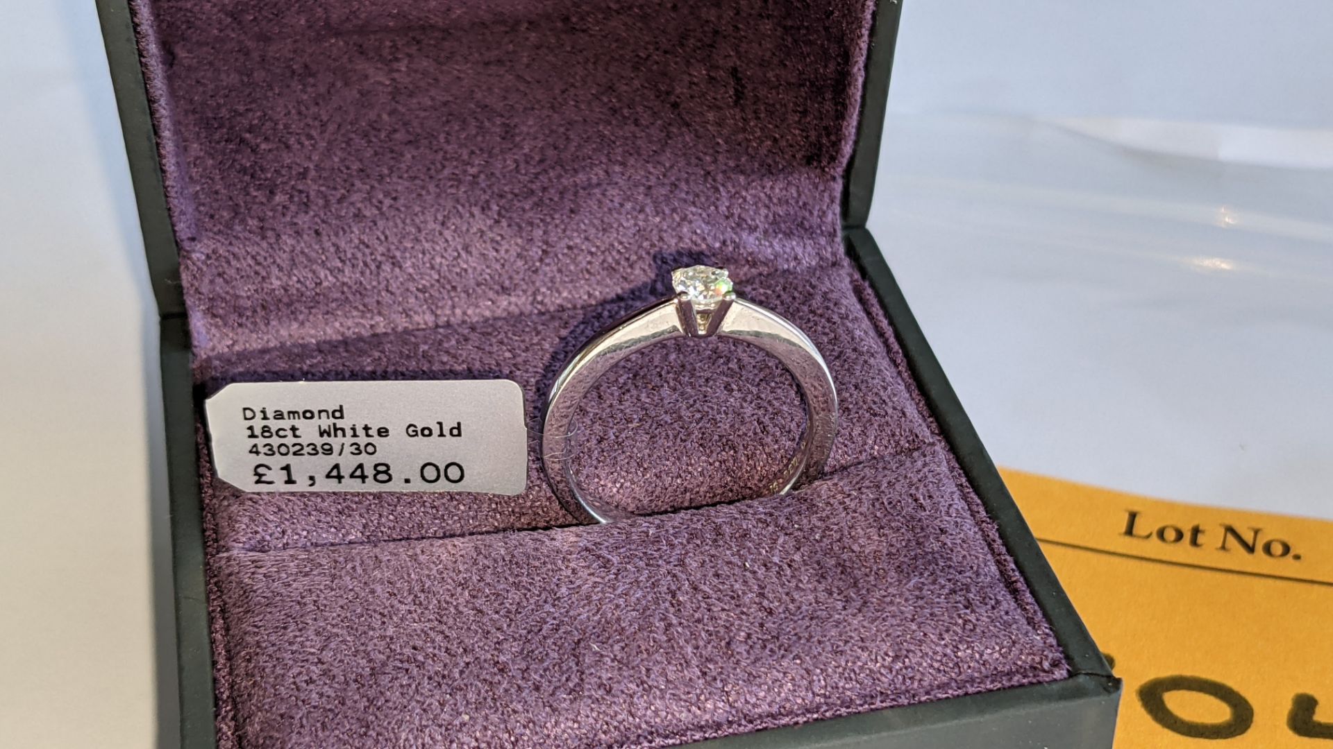 18ct white gold & diamond ring with 0.30ct H/Si stone RRP £1,448 - Image 6 of 15