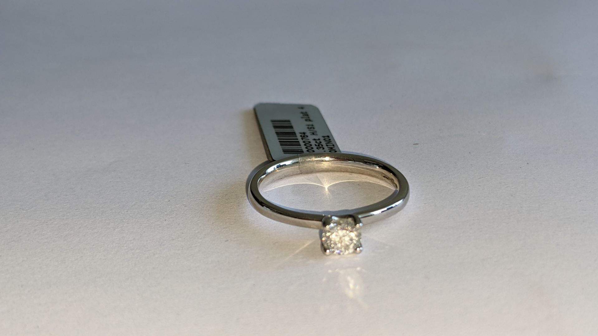 Single stone diamond & platinum 950 ring with 0.35ct H/Si diamond, RRP £1,507 - Image 24 of 29