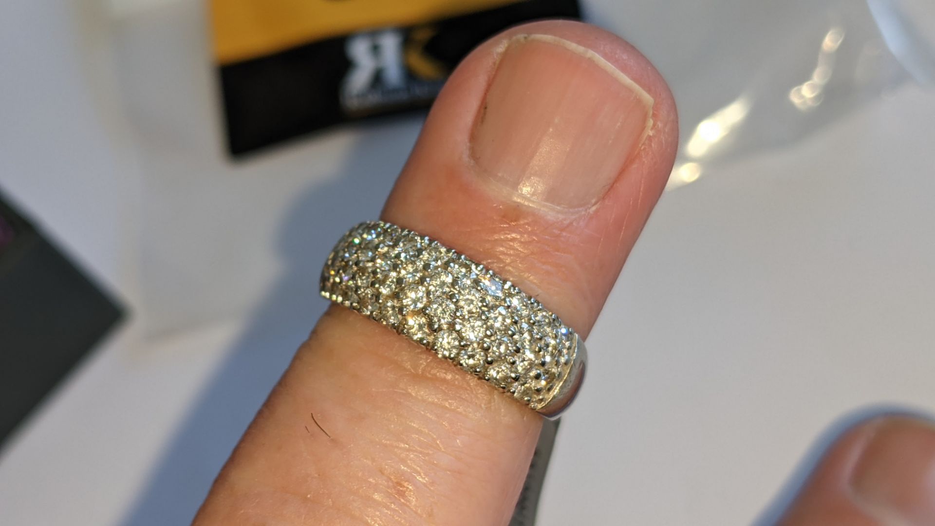 Platinum 950 & pave diamond ring. RRP £1,995 - Image 11 of 19