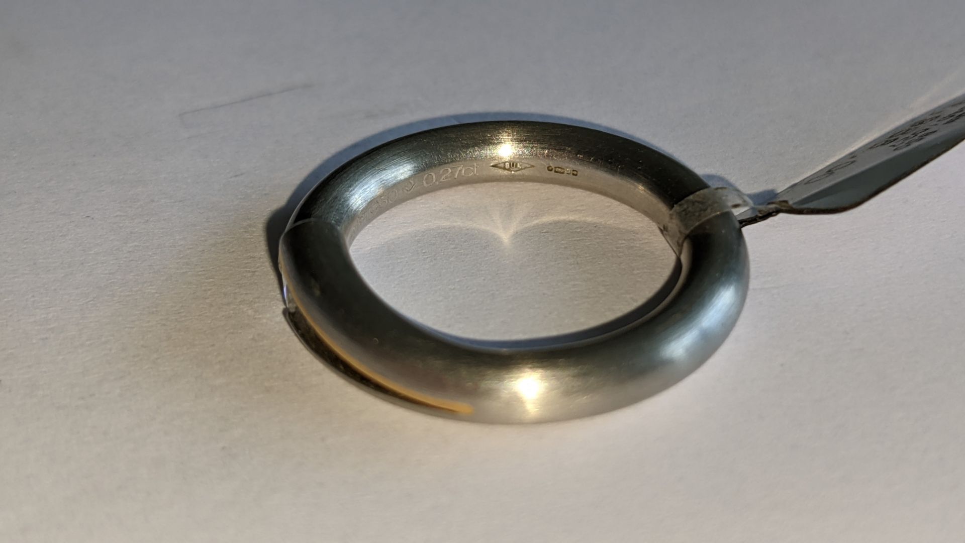 Platinum 950 ring with central diamond weighing 0.27ct & rose gold finish to small area of the mount - Image 11 of 15