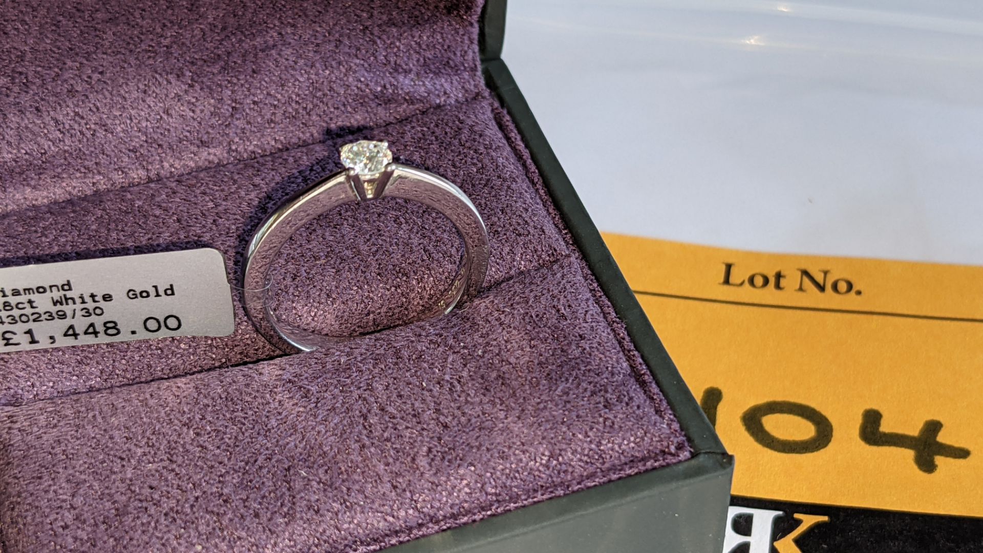 18ct white gold & diamond ring with 0.30ct H/Si stone RRP £1,448