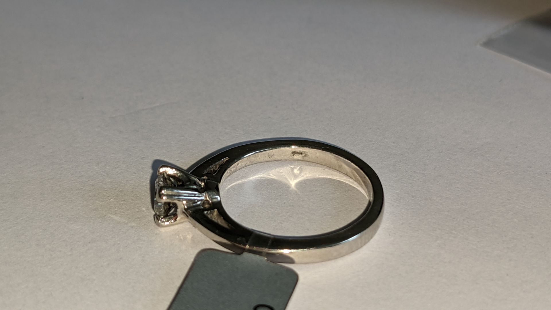 Platinum 950 ring with 0.50ct diamond. Includes diamond report/certification indicating the central - Image 10 of 25