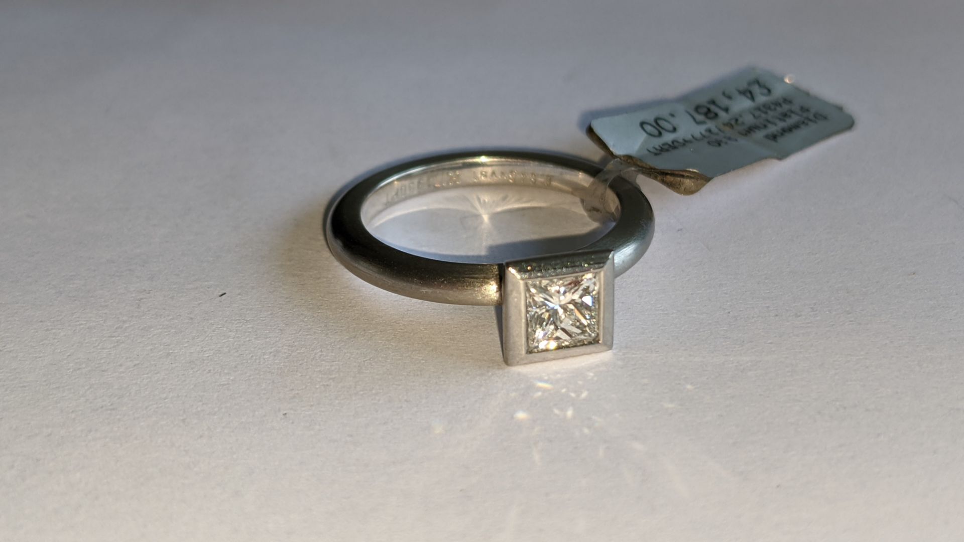 Platinum 950 & diamond ring with 0.54ct central stone. Includes GIA diamond certification indicatin - Image 6 of 22