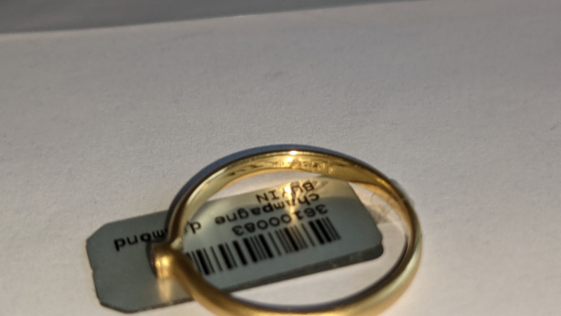 18ct yellow gold & champagne diamond ring RRP £695 - Image 8 of 14