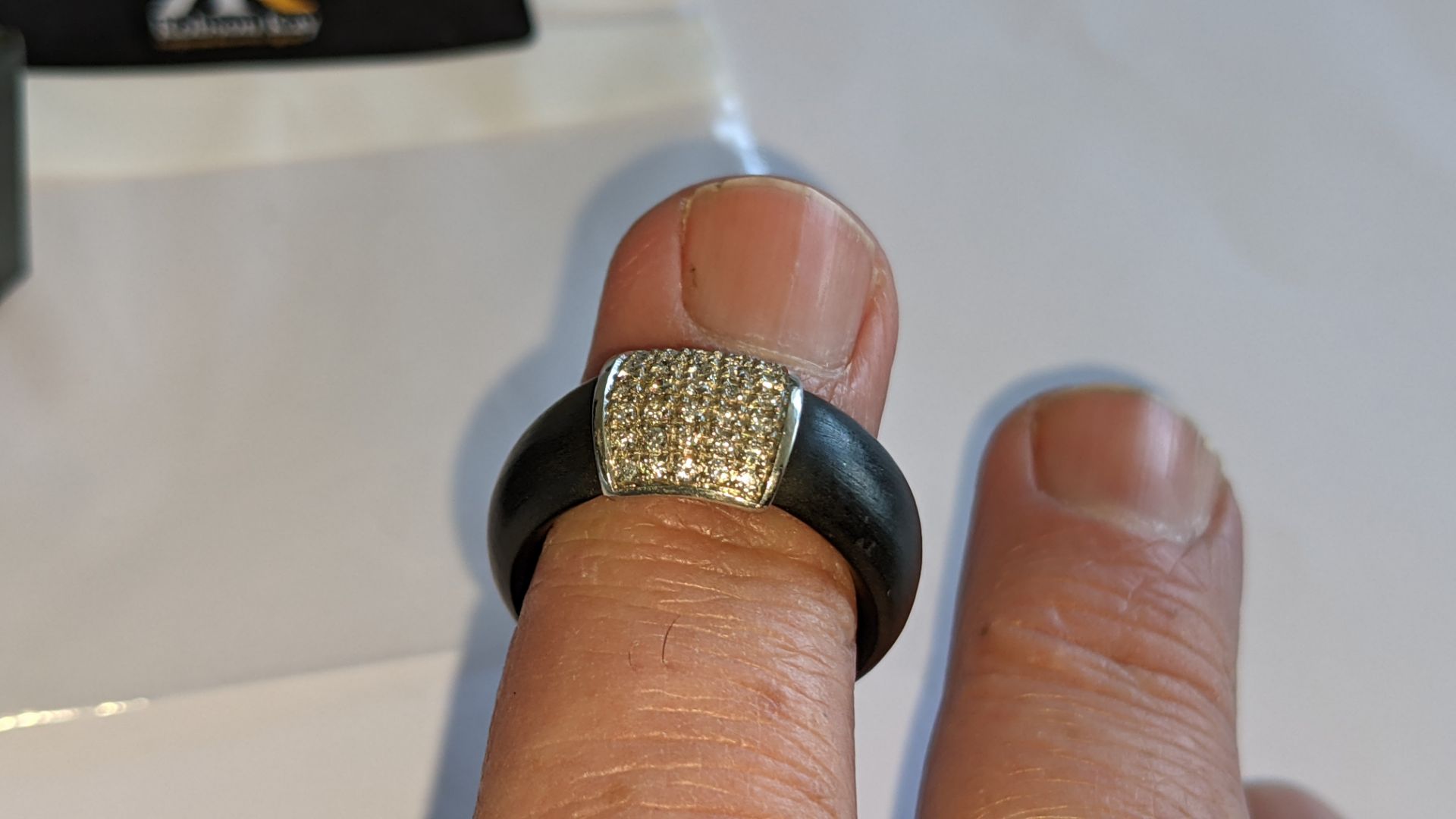 Black rubber, platinum 950 & diamond ring with 0.35ct of diamonds. RRP £1,890 - Image 21 of 21