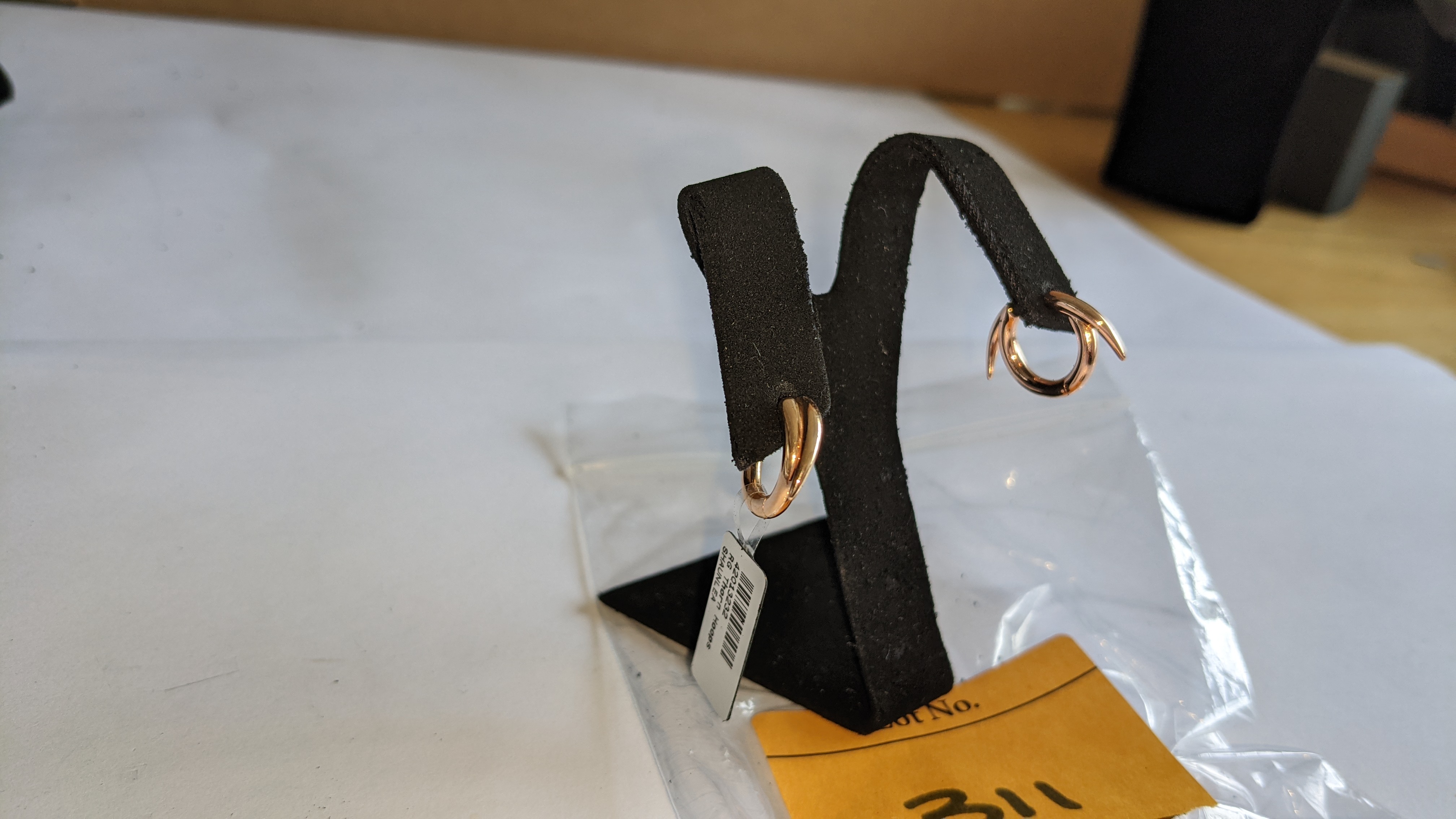 Pair of rose gold plated thorn hoop earrings. RRP £225 - Image 11 of 11