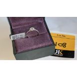 18ct white gold & diamond ring with 0.40ct central stone & 0.45ct of stones in a circle around the c