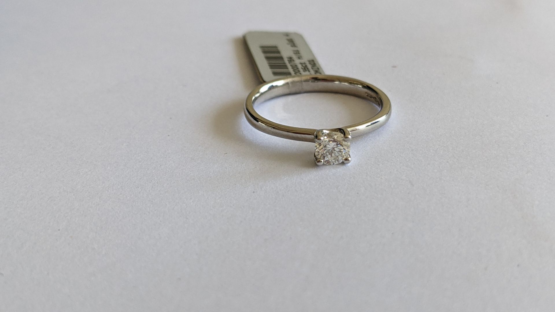 Single stone diamond & platinum 950 ring with 0.35ct H/Si diamond, RRP £1,507 - Image 25 of 29
