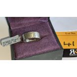 Platinum 950 8mm striped wedding band. RRP £1,090