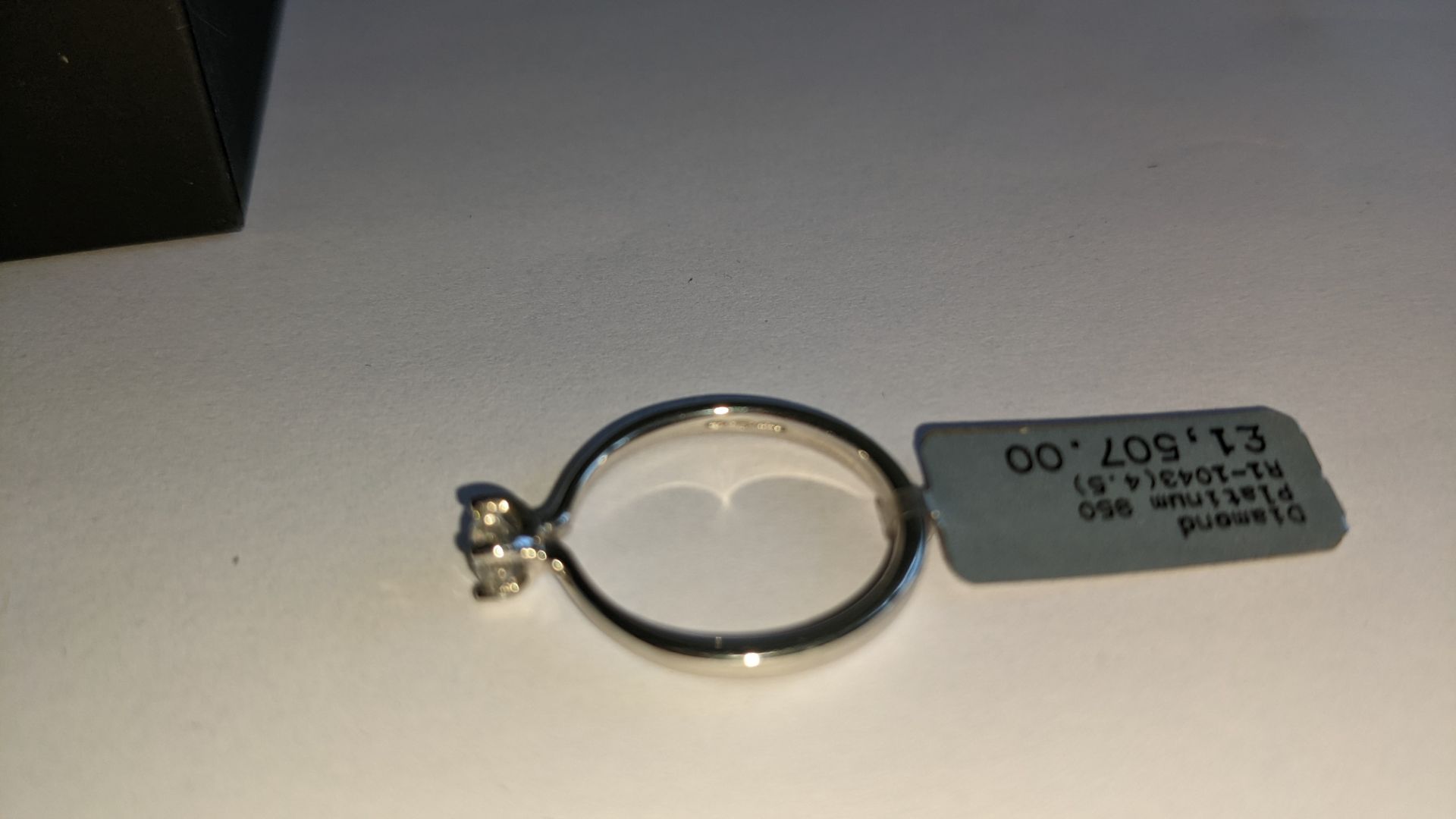 Single stone diamond & platinum 950 ring with 0.35ct H/Si diamond, RRP £1,507 - Image 15 of 29