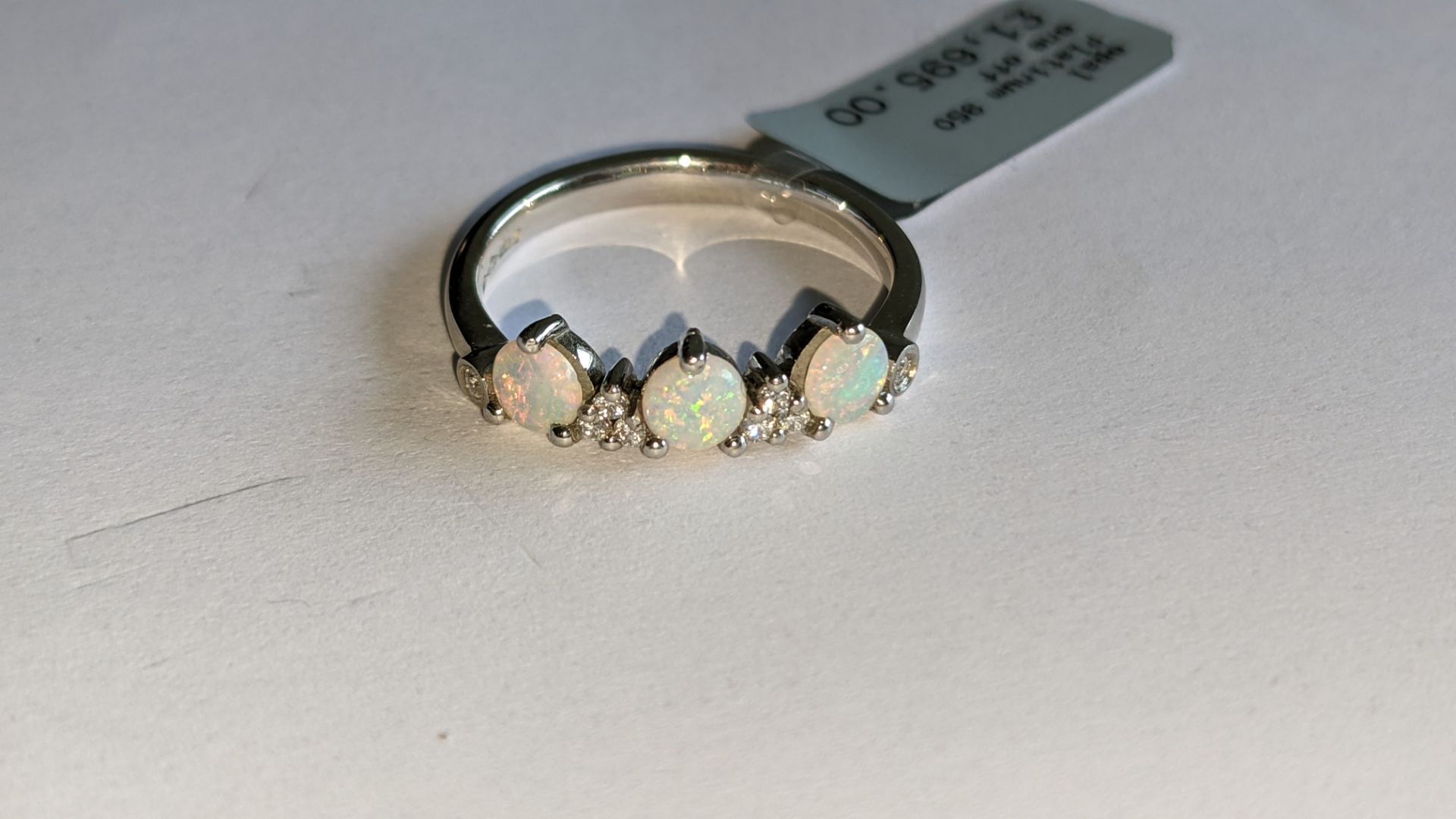 Platinum 950 ring with opals & diamonds, RRP £1,695 - Image 10 of 18