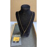 Silver & 18ct yellow gold plated long pendant on chain RRP £275