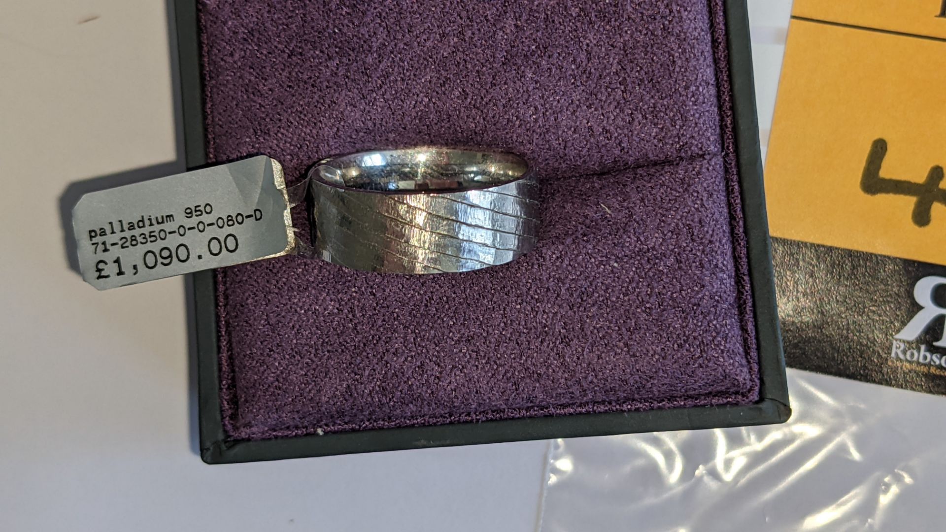 Platinum 950 8mm striped wedding band. RRP £1,090 - Image 5 of 12