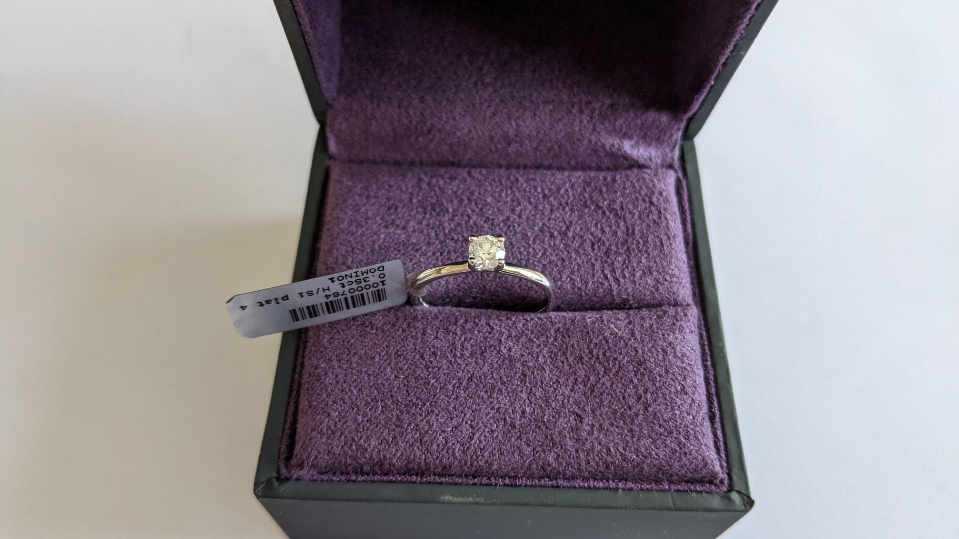 Single stone diamond & platinum 950 ring with 0.35ct H/Si diamond, RRP £1,507 - Image 6 of 29