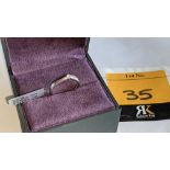 18ct white gold ring with modern set 0.10ct central diamond. RRP £1,254