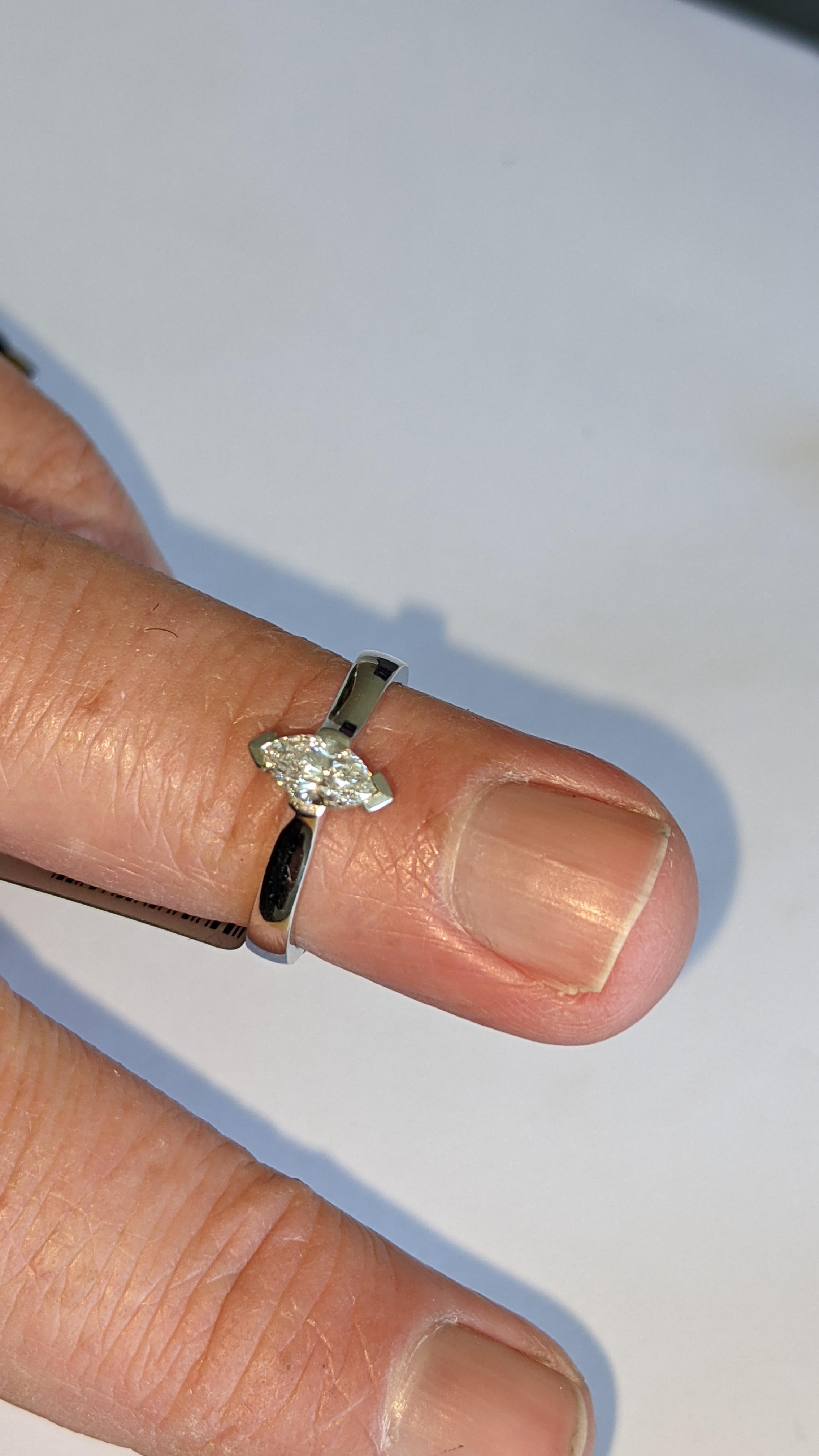 18ct white gold & diamond ring with 0.42ct diamond. RRP £2,875 - Image 12 of 14