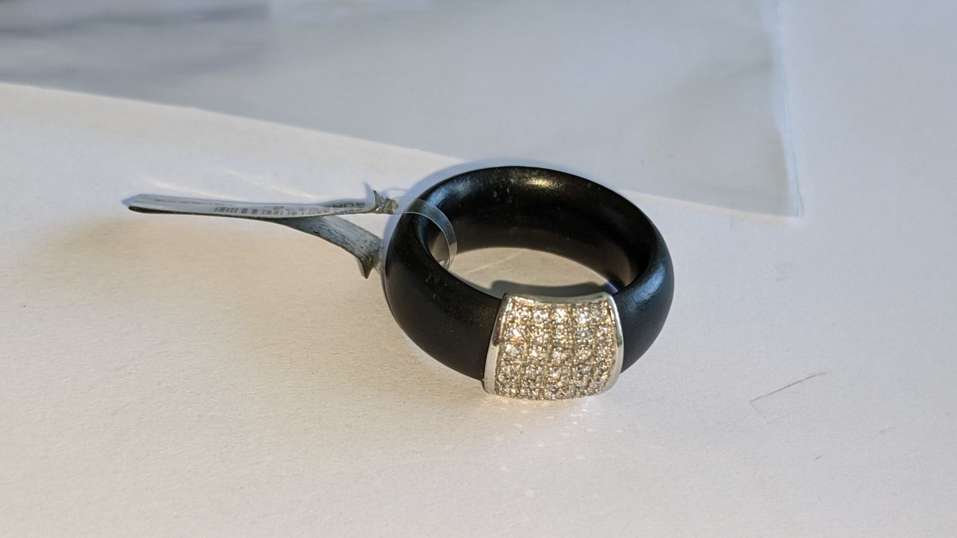 Black rubber, platinum 950 & diamond ring with 0.35ct of diamonds. RRP £1,890 - Image 10 of 21