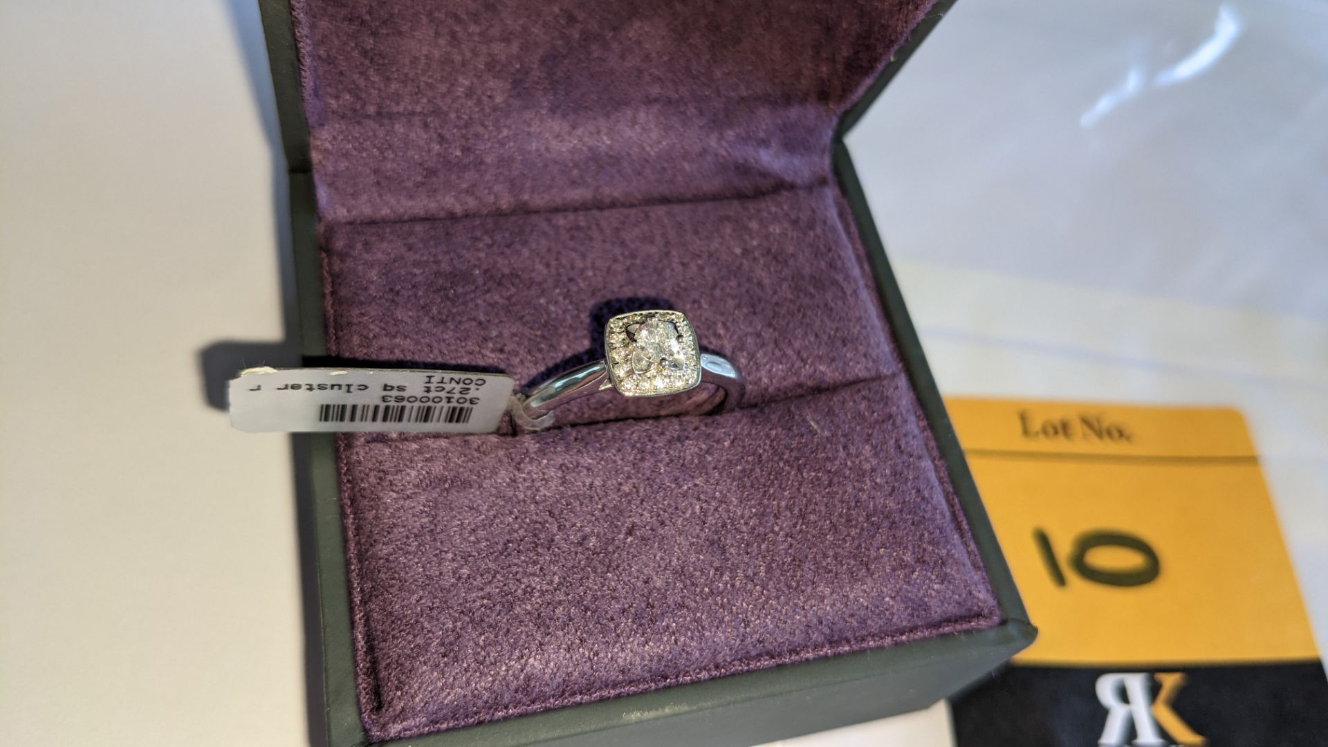 9ct white gold & diamond square cluster ring with 0.27ct of diamonds. RRP £735 - Image 6 of 24