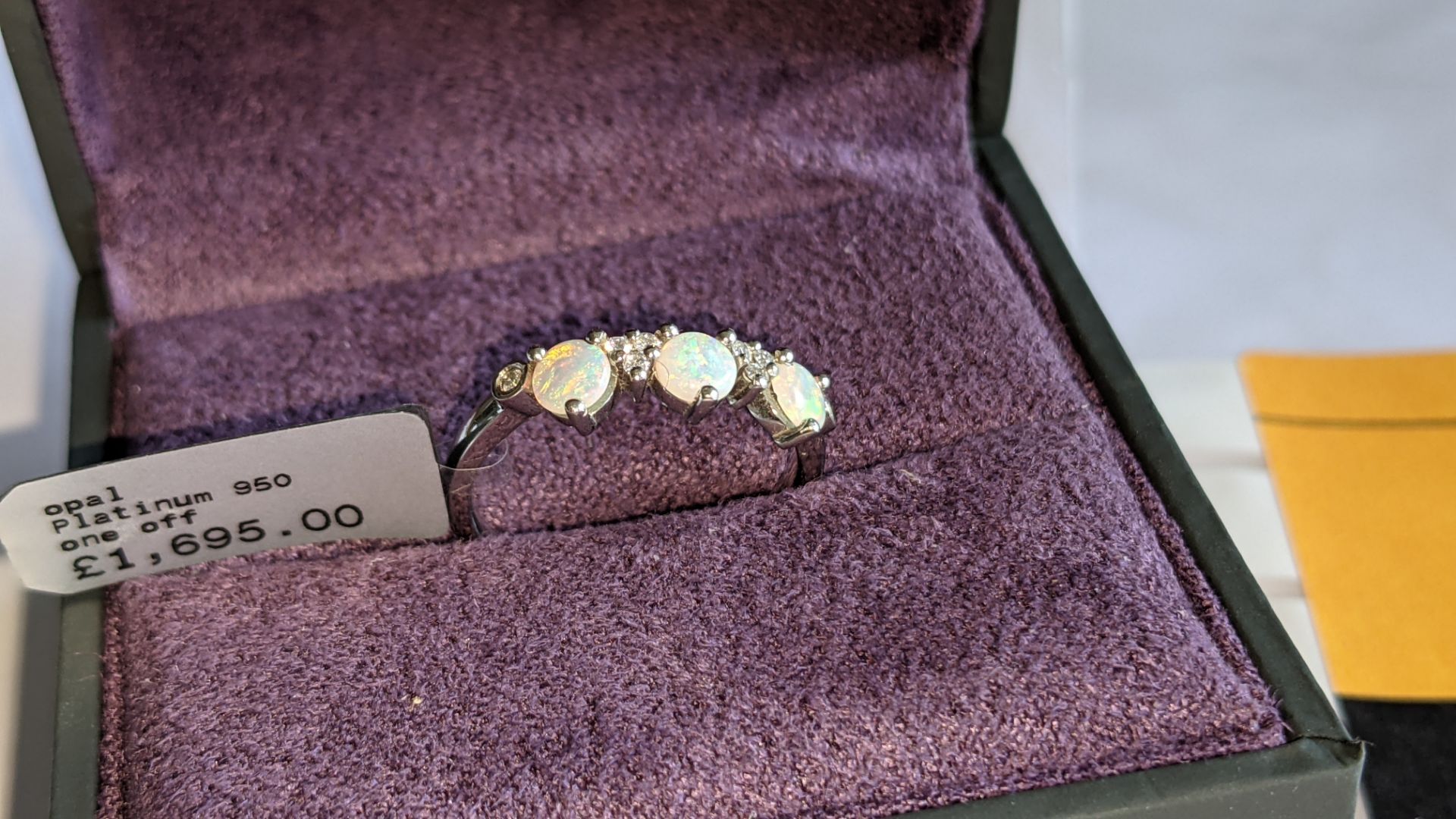 Platinum 950 ring with opals & diamonds, RRP £1,695 - Image 3 of 18